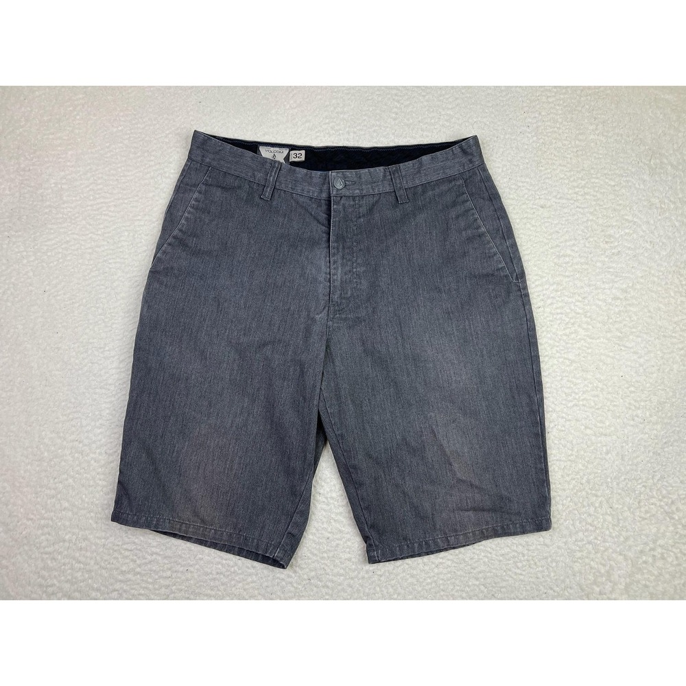 Volcom Corpo Class Shorts Mens 32 Gray 11 Inseam Chino Walk Casual Summer